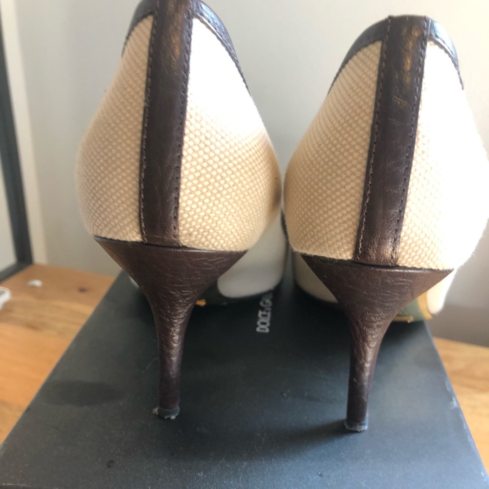 Dolce & Gabbana heels tan and dark brown - Picture 3 of 5
